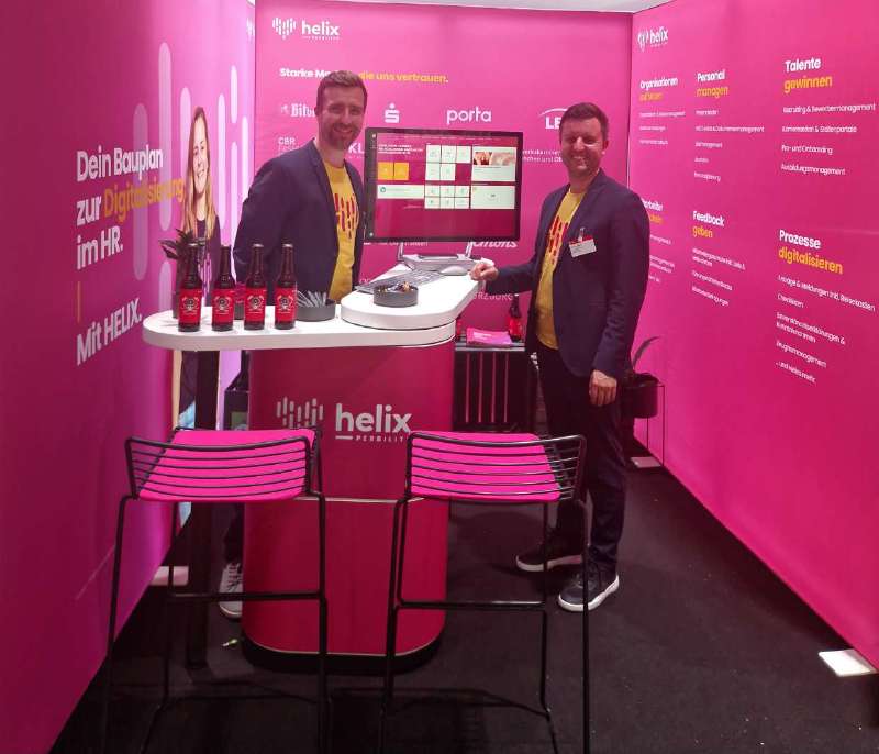 Felix and Ben at the stand