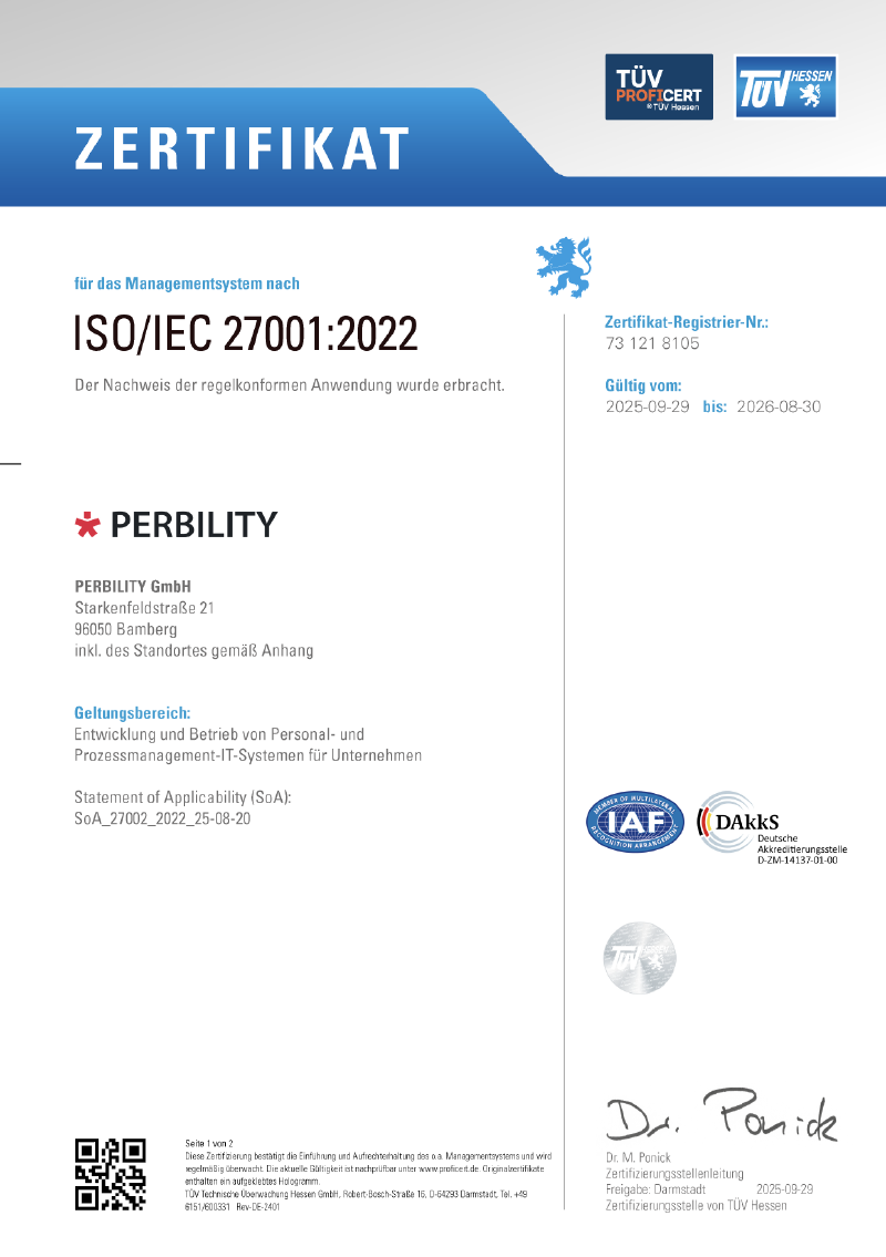 ISO 27001 Zertifikat